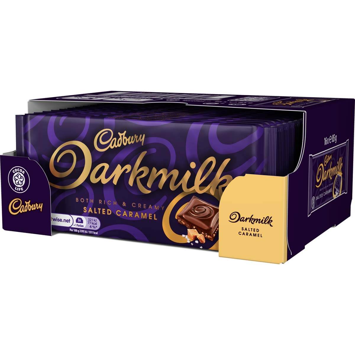 Picture of Cadbury Darkmilk Salted Caramel Bar 85g (Box of 16)