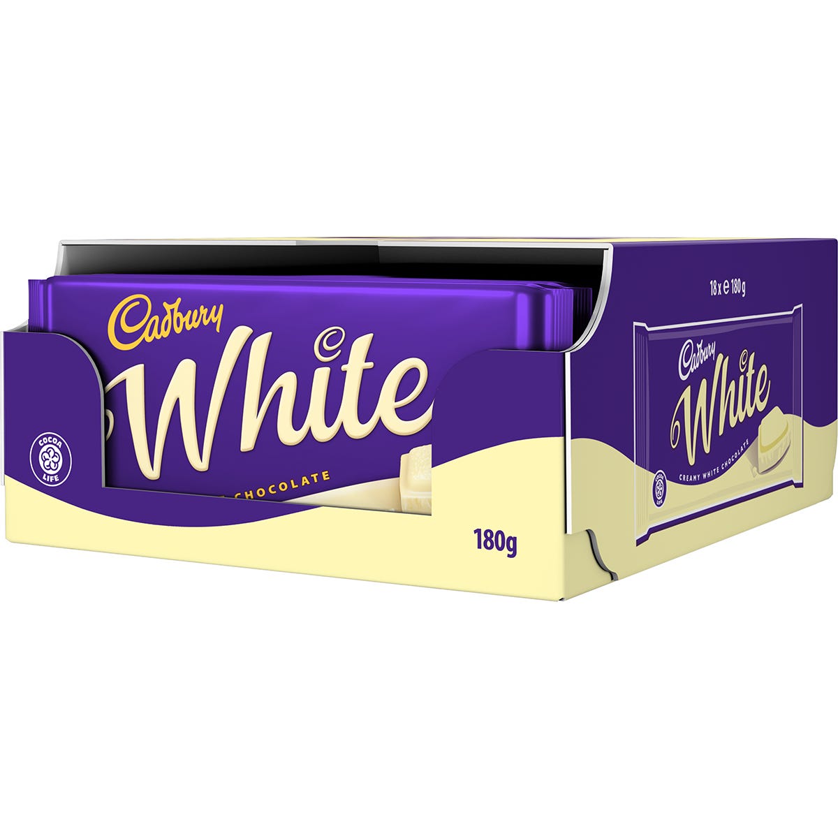 Picture of Cadbury White Chocolate Bar 180g (Box of 18)