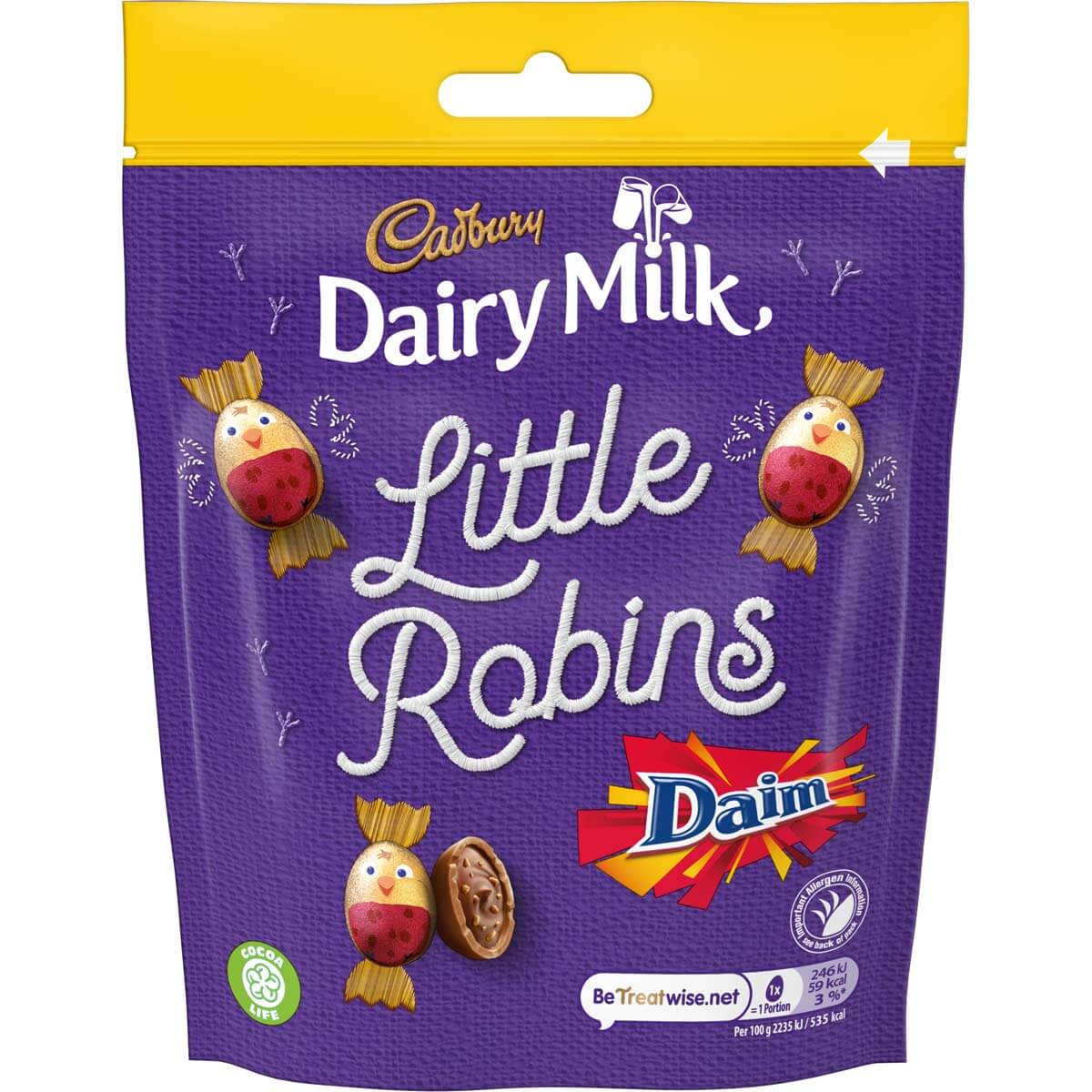 Picture of Cadbury Dairy Milk Little Robins Daim Bag 88g