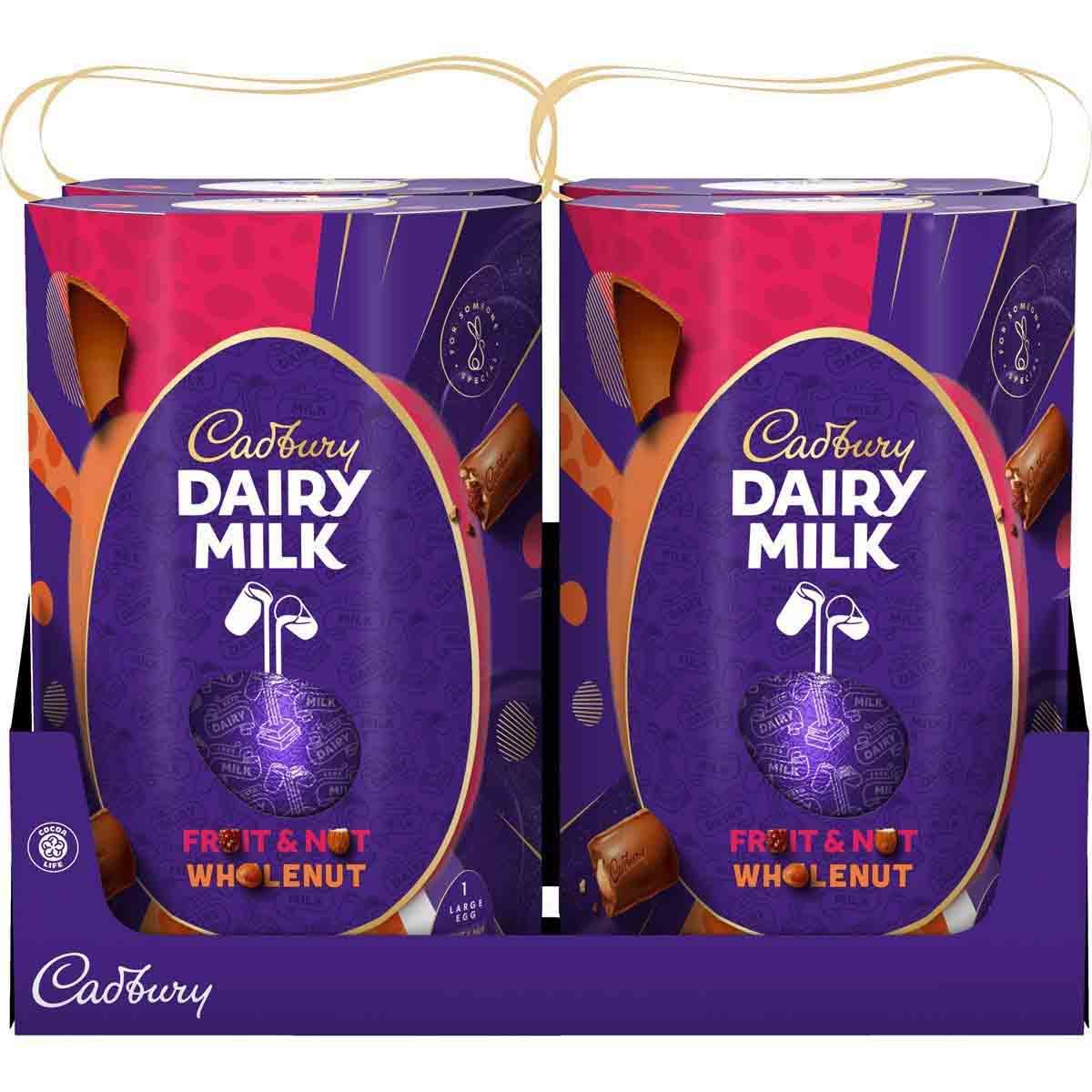 Cadbury Dairy Milk Fruit & Nut Chocolate Easter Egg 249g (Box of 4)