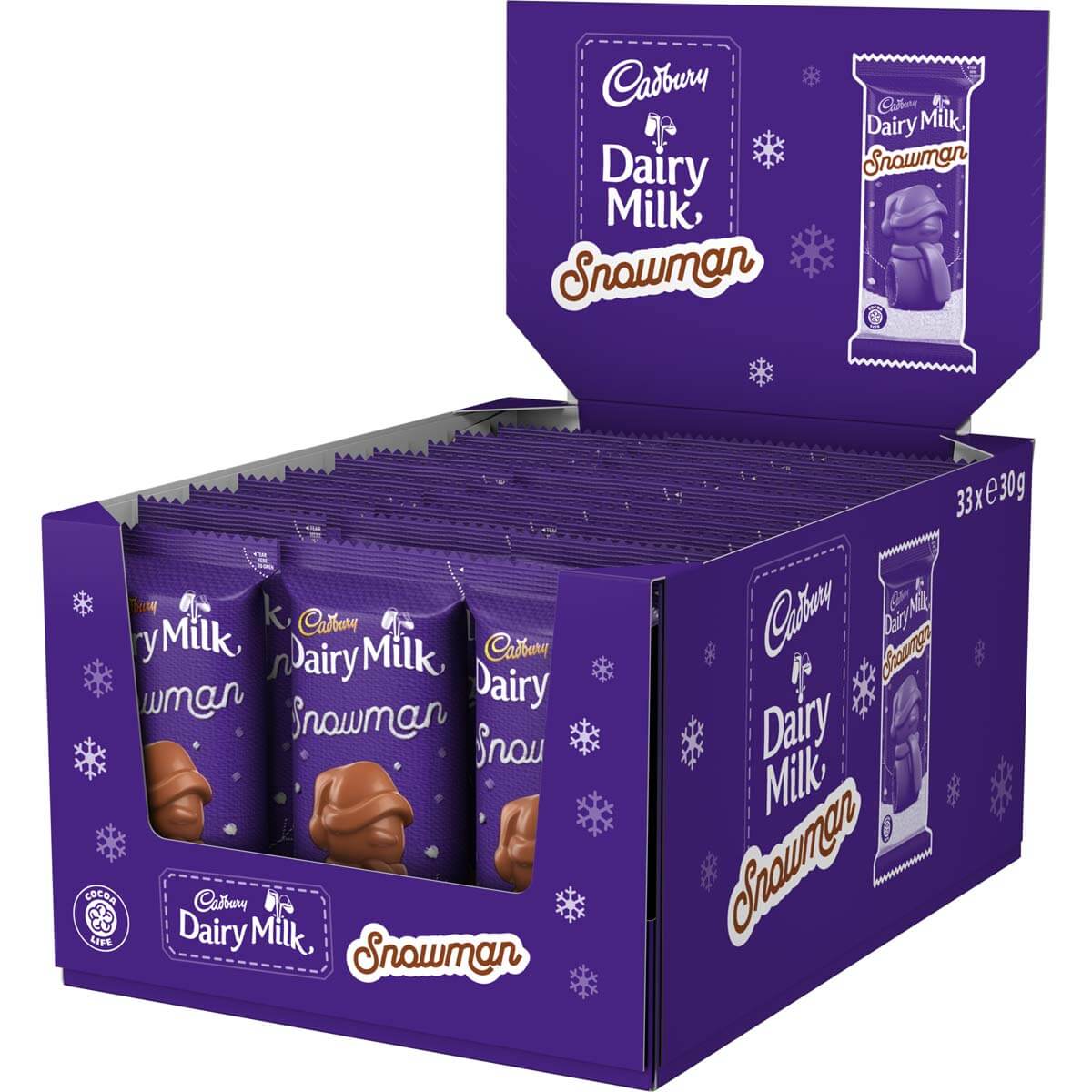 Picture of Dairy Milk Chocolate Snowman Chocolate (Box of 33)