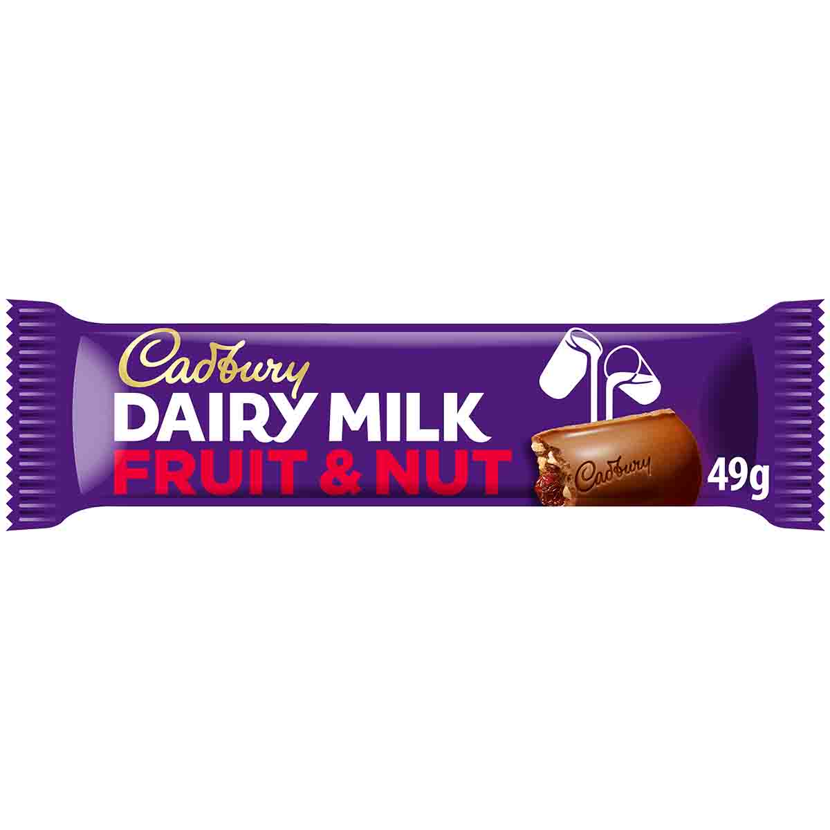 Click to view product details and reviews for Dairy Milk Fruit Nut Chocolate Bar 49g.