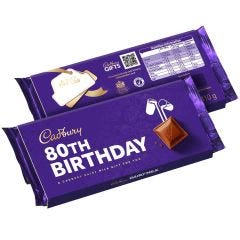 Cadbury 80th Birthday Dairy Milk Chocolate Bar with Sleeve 110g