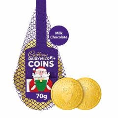 Cadbury Dairy Milk Chocolate Christmas Coins Bag 70g