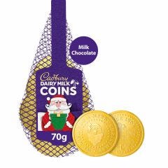 Cadbury Dairy Milk Chocolate Christmas Coins Bag 70g