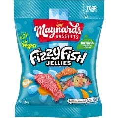 Maynards Bassetts Fizzy Fish Jellies Bag 130g 