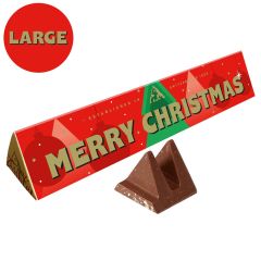 Toblerone Merry Christmas Milk Chocolate Large Bar with Sleeve