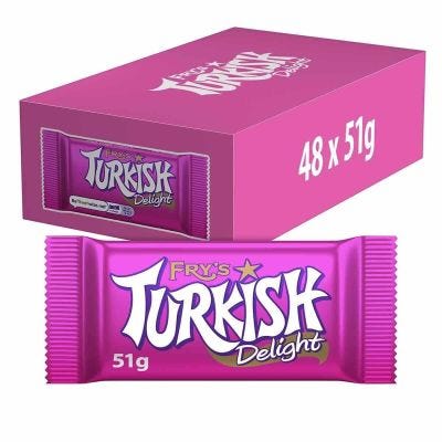 Fry's Turkish Delight Milk Chocolate Bar 51g (Box of 48)
