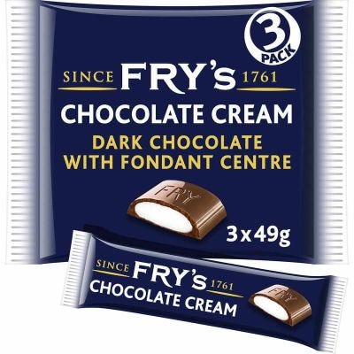Fry's Dark Chocolate Cream Bar 49g (Pack of 3)