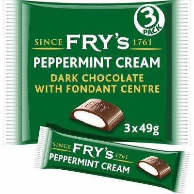 Fry's Dark Chocolate Peppermint Mint Bar 49g (Pack of 3)
