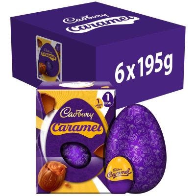 Cadbury Caramel Milk Chocolate Easter Egg 195g (Box of 6)