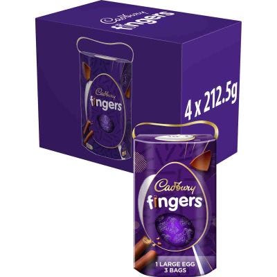 Cadbury Dairy Milk Fingers Chocolate Easter Egg 212.5g (Box of 4)