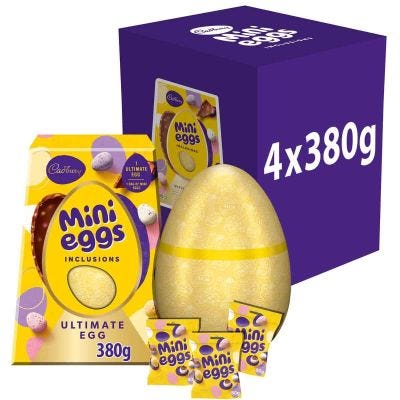 Cadbury Mini Eggs Inclusion Easter Egg 380g (Box of 4)