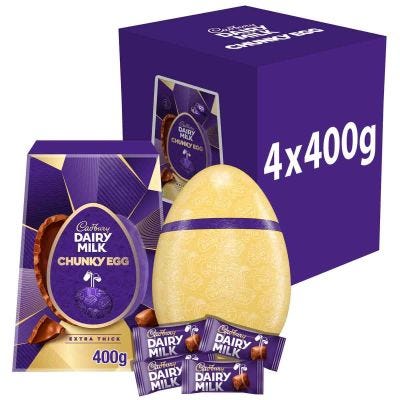 Cadbury Dairy Milk Chocolate Chunky Easter Egg (Box of 4)