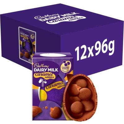 Cadbury Dairy Milk Caramel Nibbles Chocolate Egg 96g (Box of 12)