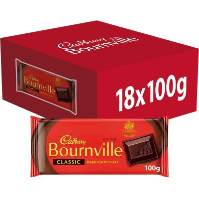 Cadbury Bournville Classic Chocolate Bar 100g (Box of 18)
