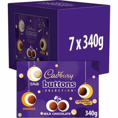 Cadbury Dairy Milk Buttons Selection Box 340g  (Box of 7)