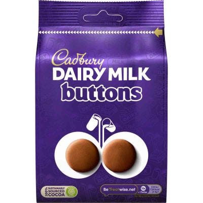 Dairy Milk Giant Buttons 119g Box of 10