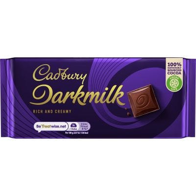 Cadbury Darkmilk Original Chocolate Bar 90g (Box of 16)