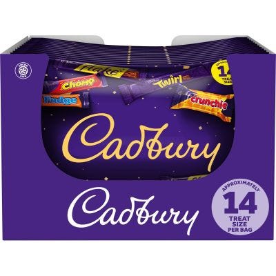 Cadbury Chocolate Treatsize Bars Bag 207g Box of 14