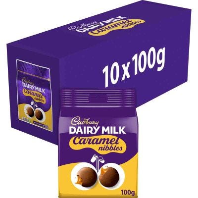 Dairy Milk Caramel Nibbles Chocolate Bag 100g (Box of 10)
