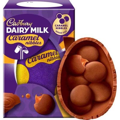 Cadbury Dairy Milk Caramel Nibbles Chocolate Egg 96g