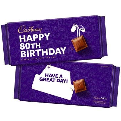 Happy 80th Birthday Dairy Milk Bar 180g