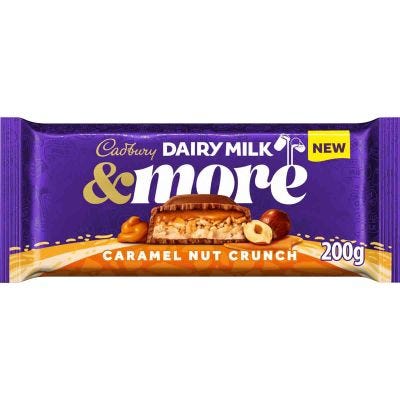 Cadbury Dairy Milk & More Caramel Nut Crunch Bar 200g