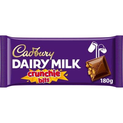 Cadbury Dairy Milk Crunchie Chocolate Bar 180g