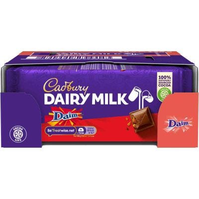 Cadbury Dairy Milk with Daim 120g Box of 18