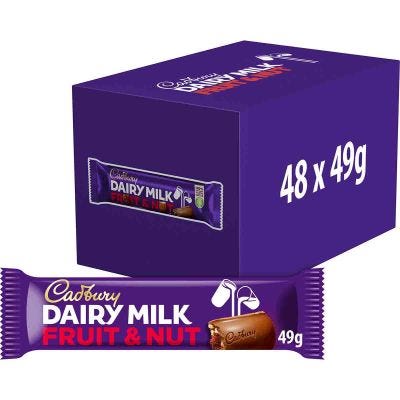 Dairy Milk Fruit & Nut Chocolate Bar 49g (Box of 48)
