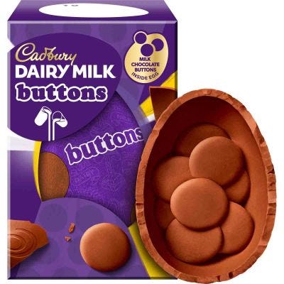 Cadbury Dairy Milk Giant Chocolate Buttons Egg 96g