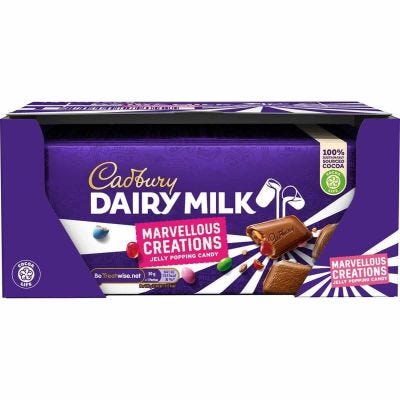 Dairy Milk Jelly Popping Candy Bar 160g (Box of 19)