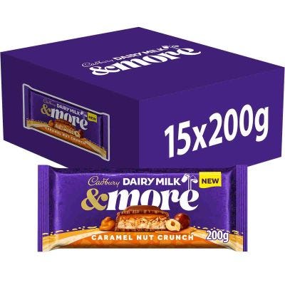 Cadbury Dairy Milk & More Caramel Nut Crunch Bar 200g Box of 15
