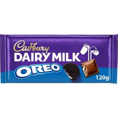 Cadbury Dairy Milk Oreo Chocolate Bar 120g (Box of 17)