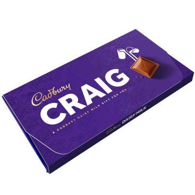 Cadbury Craig Dairy Milk Chocolate Bar with Gift Envelope