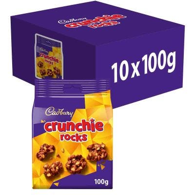Cadbury Crunchie Rocks Chocolate Bag 100g (Box of 10)