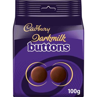 Cadbury Darkmilk Chocolate Giant Buttons Bag 100g