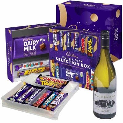 Cadbury Selection Box & White Wine Gift