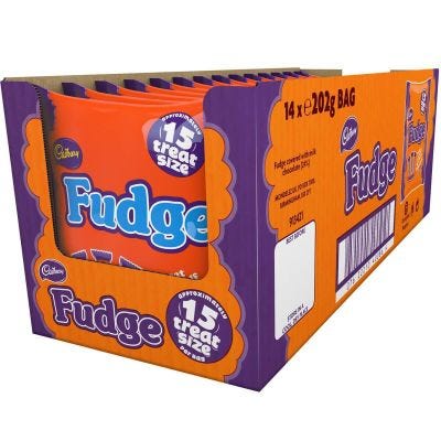 Cadbury Fudge Treatsize Bag 202g (Box of 14)