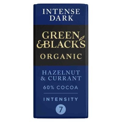 Green & Black's Organic Hazelnut & Currant 90g Dark Chocolate Bar