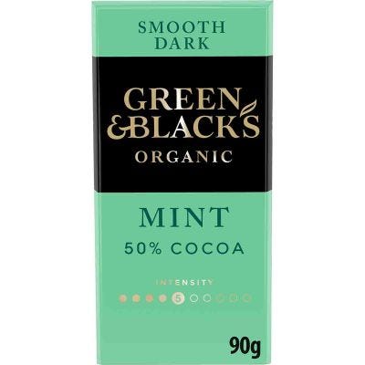Green & Black's Organic Smooth Mint 50% Dark Chocolate Bar 90g 