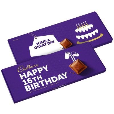Happy 16th Birthday Dairy Milk Bar (850g)