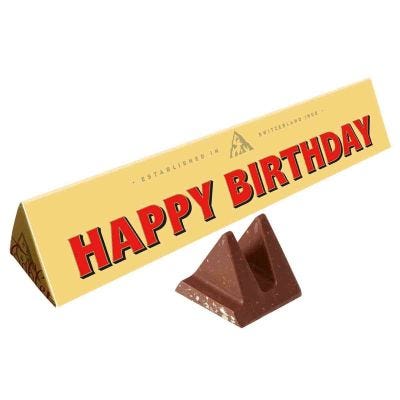 Toblerone Happy Birthday Milk Chocolate Bar 360g