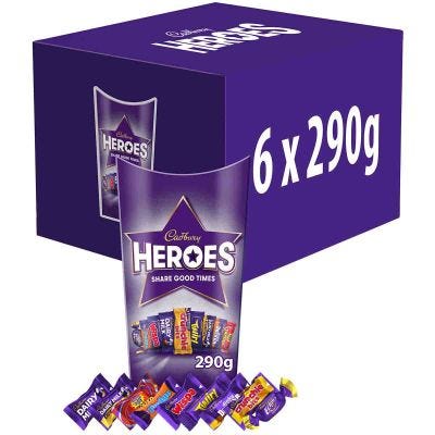 Cadbury Heroes Chocolate Carton 290g Box of 6