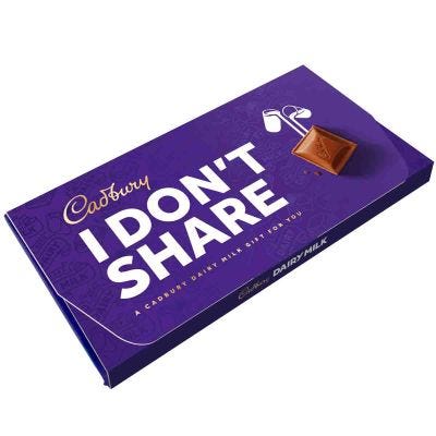 Cadbury I Don’t share Dairy Milk Chocolate Bar with Gift Envelope
