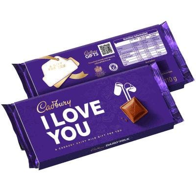 Cadbury I Love You Dairy Milk Chocolate Bar with Sleeve 110g