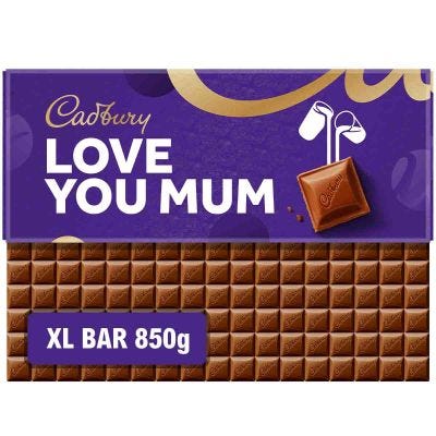 Cadbury Dairy Milk Love You Mum Chocolate Bar 850g