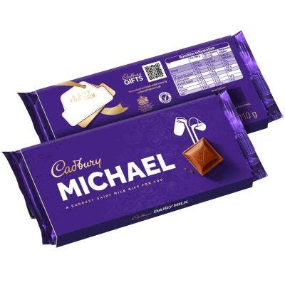 Cadbury Michael Dairy Milk Chocolate Bar with Sleeve 110g