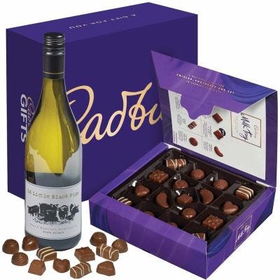 Cadbury Milk Tray & White Wine Hamper
